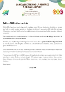 Newsletter GDR de la rentrée-2025